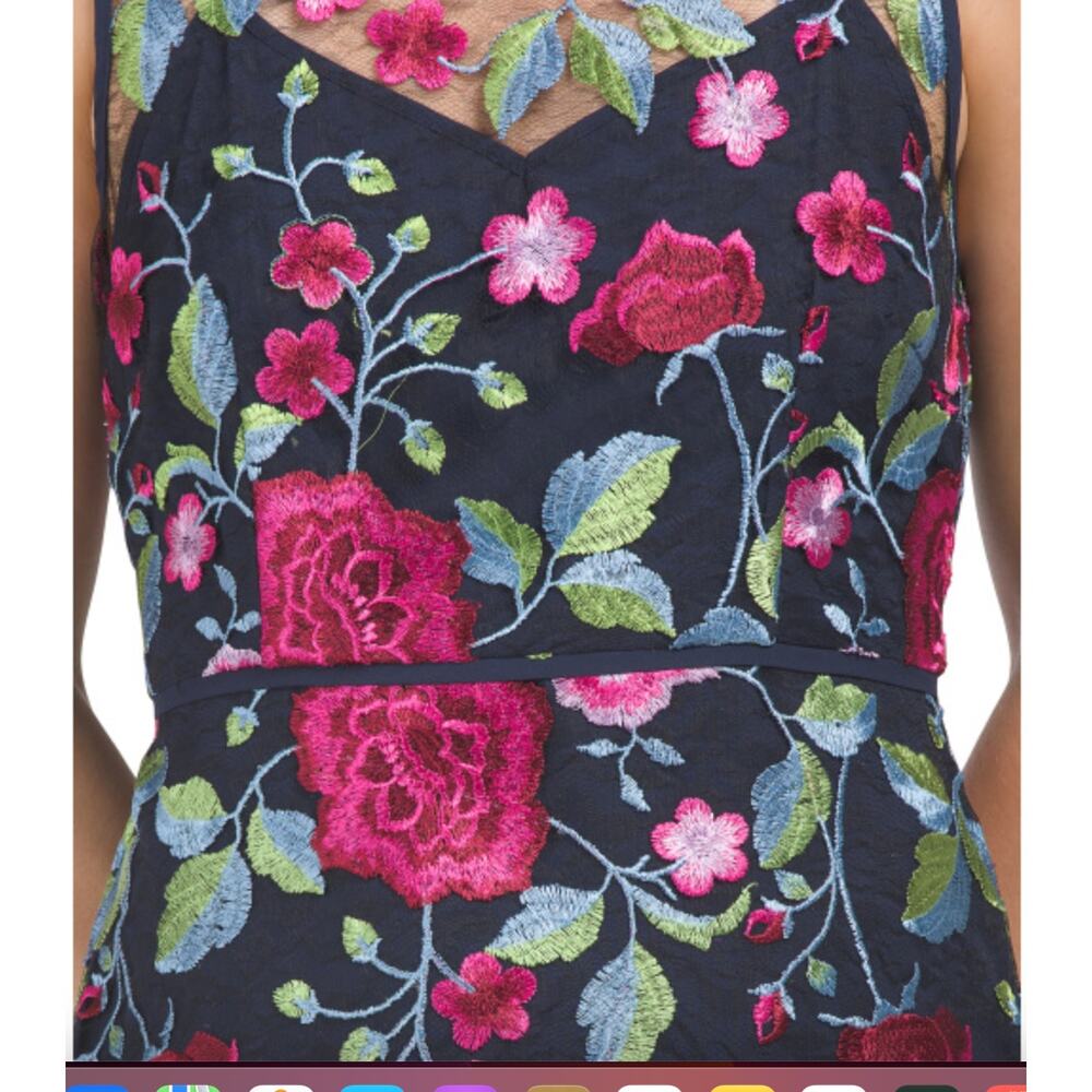 SAM EDELMAN Botanical Embroidered Sleeveless sheath Dress size 14 L NWT - Picture 3 of 11